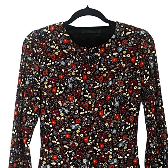 Zara Trafaluc Shorts Romper Size XS Jumpsuit Long Sleeve Floral Multicolor - Picture 6 of 11